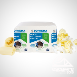 Ouate cellulose CRISTAL - 28kg/m3 -souff 1 colis=12.50 kg  -  1 palette=30 colis